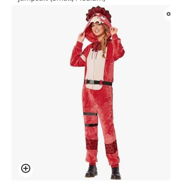 Fortnite Plush Red Tricera Ops Costume Hooded Size Teen OS Spirit Halloween - Picture 7 of 8